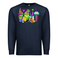Navy nail art coffee cups Premium Sweatshirt - Zillion Design Studio