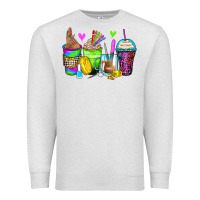 Oatmeal Heather nail art coffee cups Premium Sweatshirt - Zillion Design Studio