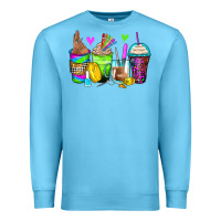 Ocean Blue nail art coffee cups Premium Sweatshirt - Zillion Design Studio