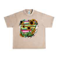 French Oak Arkansas Map Sunflower Cactus Serape Urban Heavy Tee - RanaPortraitStore