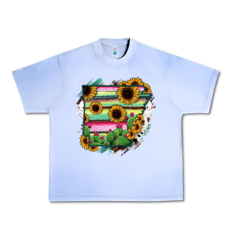 Arkansas Map Sunflower Cactus Serape Urban Heavy Tee by RanaPortraitStore | Teevron