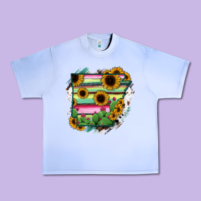 Arkansas Map Sunflower Cactus Serape Urban Heavy Tee Designed By Ranaportraitstore