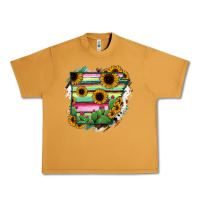 Peanut Butter Arkansas Map Sunflower Cactus Serape Urban Heavy Tee - RanaPortraitStore
