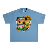 Pebble Blue Arkansas Map Sunflower Cactus Serape Urban Heavy Tee - RanaPortraitStore