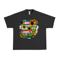 Pigment Black Arkansas Map Sunflower Cactus Serape Urban Heavy Tee - RanaPortraitStore