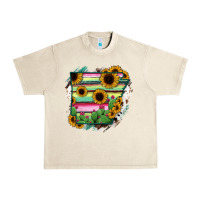 Sandshell Arkansas Map Sunflower Cactus Serape Urban Heavy Tee - RanaPortraitStore