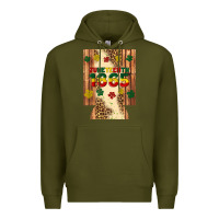 Army Green juneteenth 1865 12 oz can cooler (regular) Premium Hoodie - Artiststas