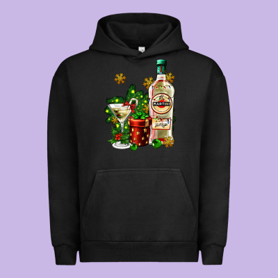 Cocrtail Martini And Gift And Snow Urban Hoodie Designed By Adodesignshop