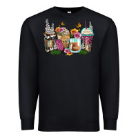 Black floral coffee cups Premium Sweatshirt - Zillion Design Studio
