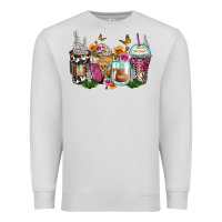 Dove Grey floral coffee cups Premium Sweatshirt - Zillion Design Studio