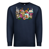 Navy floral coffee cups Premium Sweatshirt - Zillion Design Studio