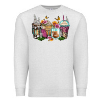 Oatmeal Heather floral coffee cups Premium Sweatshirt - Zillion Design Studio