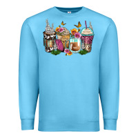 Ocean Blue floral coffee cups Premium Sweatshirt - Zillion Design Studio