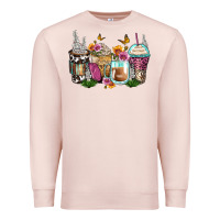 Pale Pink floral coffee cups Premium Sweatshirt - Zillion Design Studio