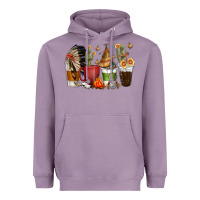 Lavender coffee cups indian headdress Heavyweight Hoodie - texasbilliewilder