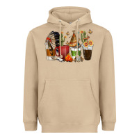 Mushroom coffee cups indian headdress Heavyweight Hoodie - texasbilliewilder