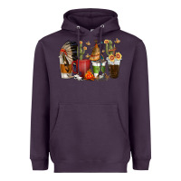 Plum coffee cups indian headdress Heavyweight Hoodie - texasbilliewilder