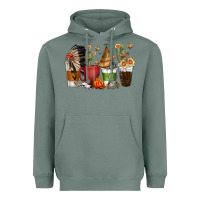 Sage coffee cups indian headdress Heavyweight Hoodie - texasbilliewilder