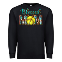 Black western blessed mom with softball Premium Sweatshirt - texasbilliewilder