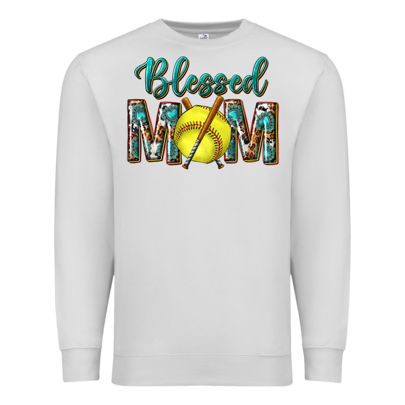 Western Blessed Mom With Softball Premium Sweatshirt by texasbilliewilder | Teevron