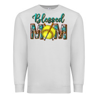 Dove Grey western blessed mom with softball Premium Sweatshirt - texasbilliewilder