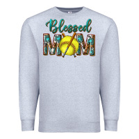 Heather Grey western blessed mom with softball Premium Sweatshirt - texasbilliewilder