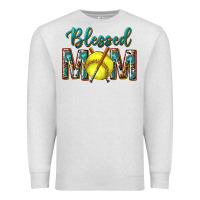Oatmeal Heather western blessed mom with softball Premium Sweatshirt - texasbilliewilder