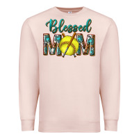 Pale Pink western blessed mom with softball Premium Sweatshirt - texasbilliewilder