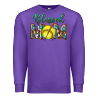 Purple western blessed mom with softball Premium Sweatshirt - texasbilliewilder