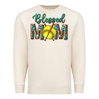Sandshell western blessed mom with softball Premium Sweatshirt - texasbilliewilder