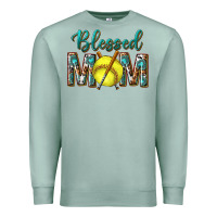 Seafoam western blessed mom with softball Premium Sweatshirt - texasbilliewilder