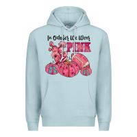 Blue Mist in october we wear pink Premium Hoodie - JahusDesignShop