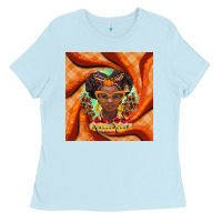 Baby Blue fall african girl Ladies Tee - BarkalooDesign