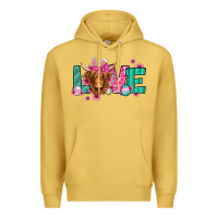 Antique Gold love easter floral longhaired cow Premium Hoodie - Jasminsmagicworld