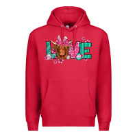 Cardinal love easter floral longhaired cow Premium Hoodie - Jasminsmagicworld