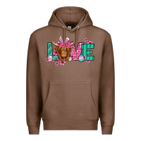 Chestnut love easter floral longhaired cow Premium Hoodie - Jasminsmagicworld