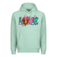Seafoam love easter floral longhaired cow Premium Hoodie - Jasminsmagicworld
