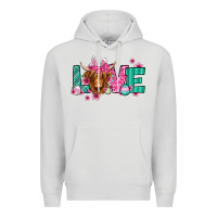 Dove Grey love easter floral longhaired cow Premium Hoodie - Jasminsmagicworld