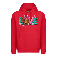 Red love easter floral longhaired cow Premium Hoodie - Jasminsmagicworld