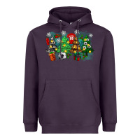 Plum christmas trees with tennis Heavyweight Hoodie - Zillion Design Studio