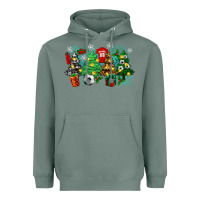 Sage christmas trees with tennis Heavyweight Hoodie - Zillion Design Studio