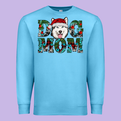 Christmas Dog Mom Husky Premium Sweatshirt Designed By Ranaportraitstore