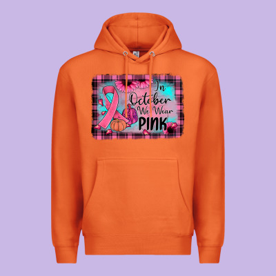 In October We Wear Pink Premium Hoodie Designed By Jahusdesignshop