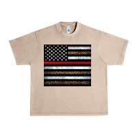 French Oak thin red line American flag leopard Urban Heavy Tee - Artiststas