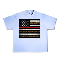 Grape Ice thin red line American flag leopard Urban Heavy Tee - Artiststas