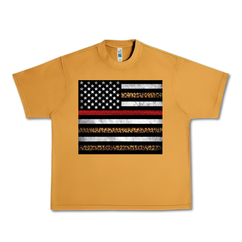 Thin Red Line American Flag Leopard Urban Heavy Tee by Artiststas | Teevron