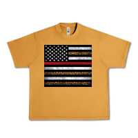 Peanut Butter thin red line American flag leopard Urban Heavy Tee - Artiststas