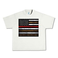 Pistachio thin red line American flag leopard Urban Heavy Tee - Artiststas