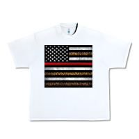 White thin red line American flag leopard Urban Heavy Tee - Artiststas