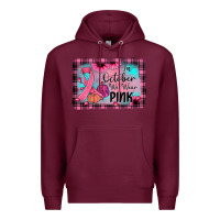 Burgundy in october we wear pink Premium Hoodie - JahusDesignShop